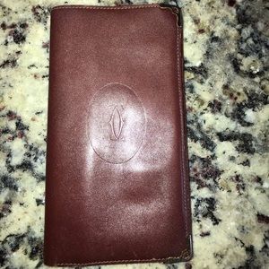 Cartier Red Vintage Bifold Credit Card Wallet